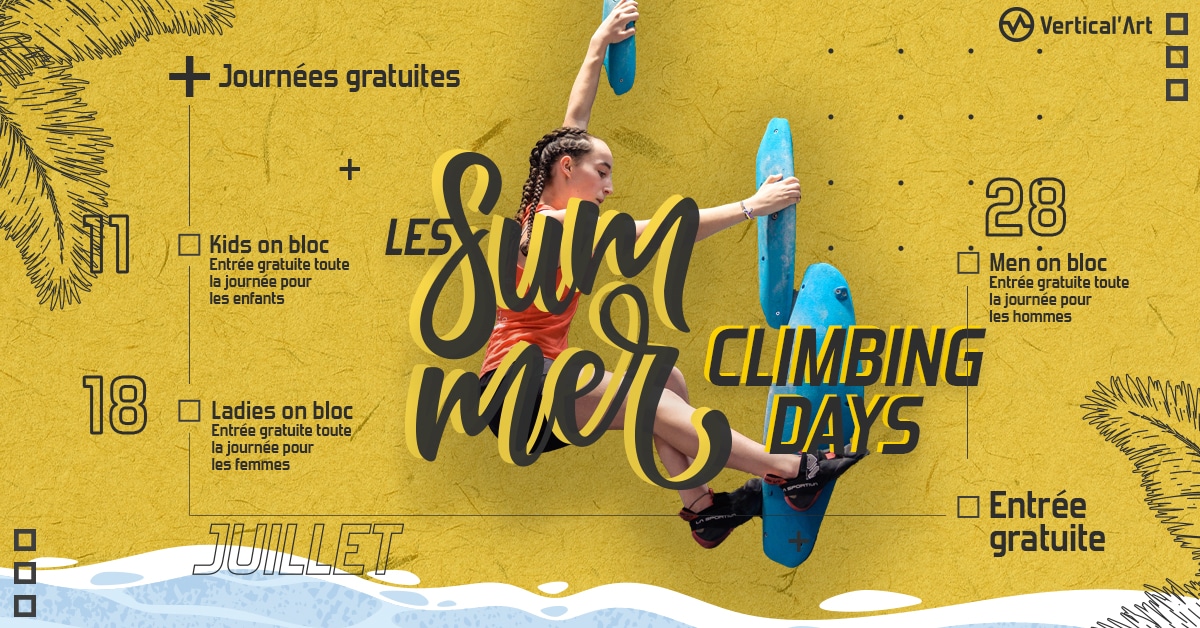 Summer Climbing Days à Vertical'Art Paris Chevaleret, escalade gratuite pour tous en juillet 2023