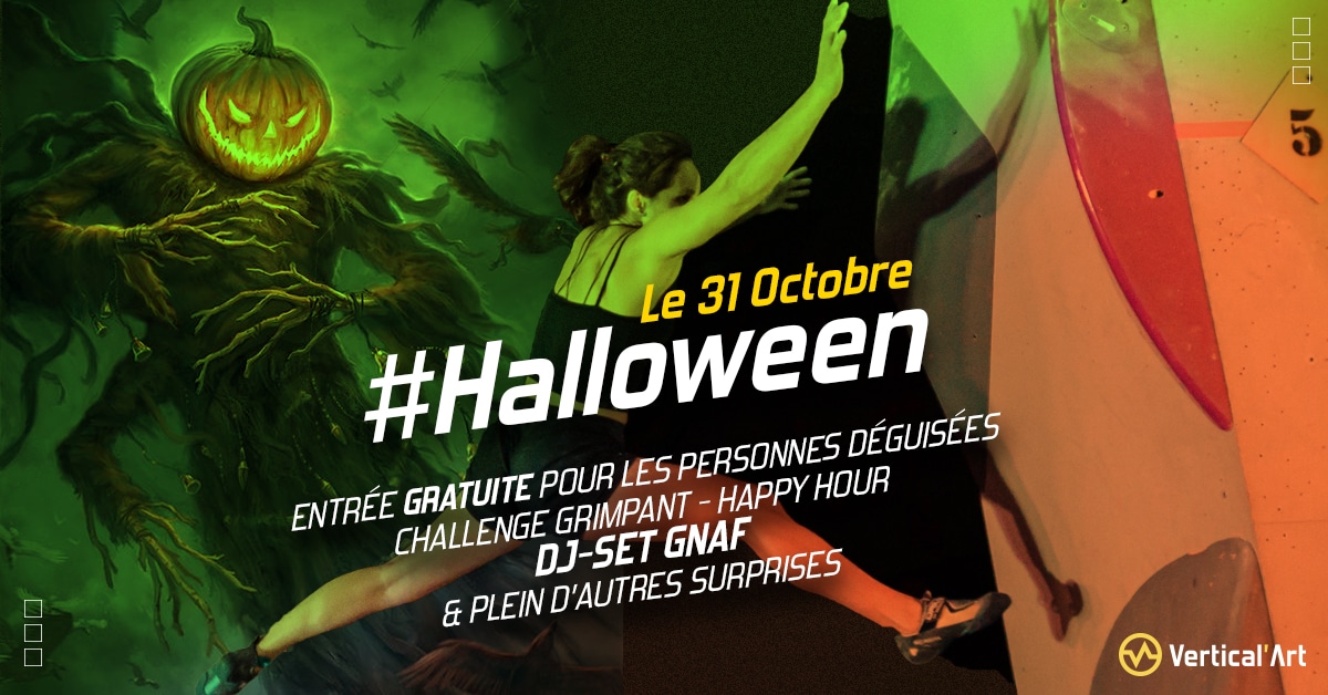 Soirée Halloween à Vertical'Art Paris Chevaleret mardi 31 octobre, entrée offerte pour les personnes déguisées